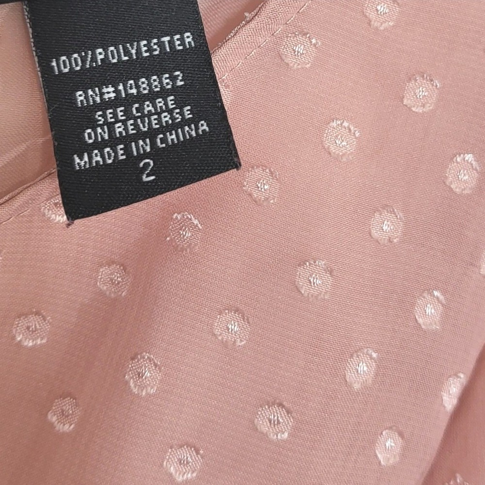 Torrid Women Blush Pink Chiffon Swiss Dot Ruffle Dolman Cap Sleeve Blouse 18-20 - Picture 3 of 6